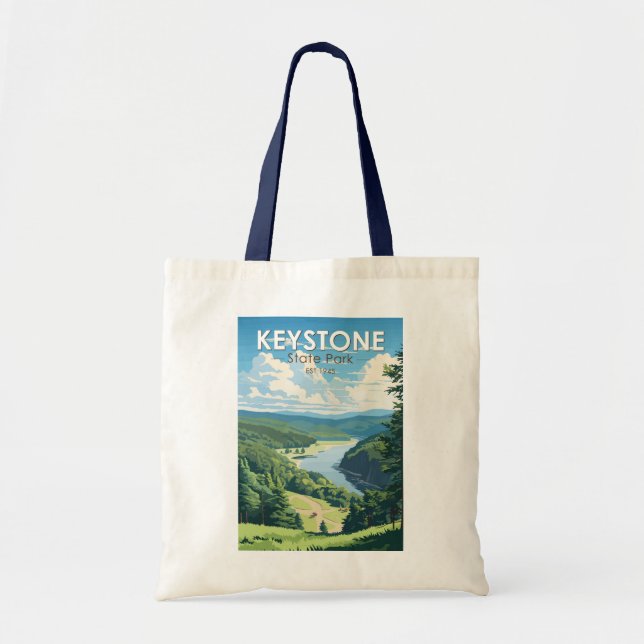 Keystone State Park Pennsylvania Travel Vintage Tote Bag (Front)