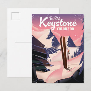 Keystone to ski announcement postcard