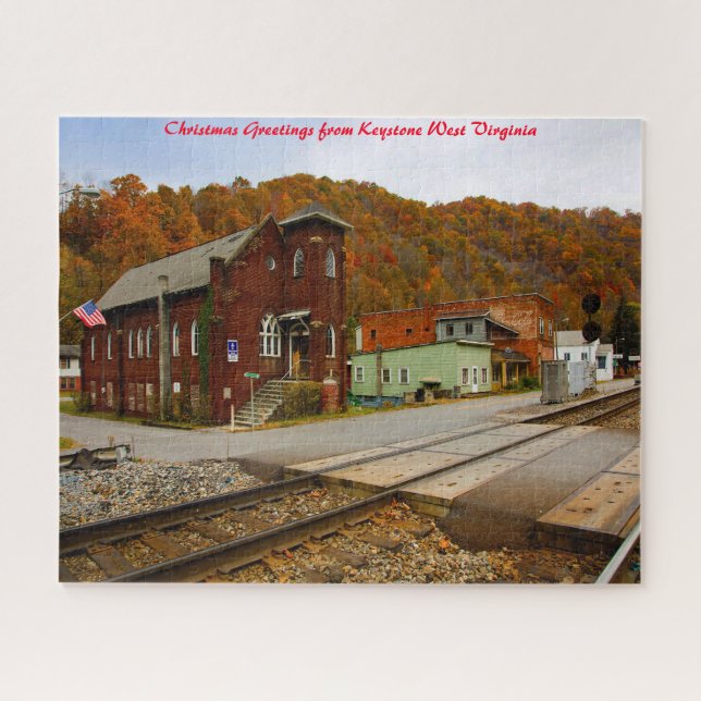 Keystone West Virginia.Christmas Greetings Jigsaw Puzzle (Horizontal)