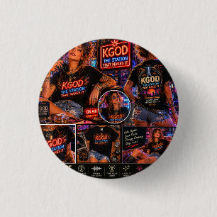 KGOD Radio Late Night 3 Cm Round Badge