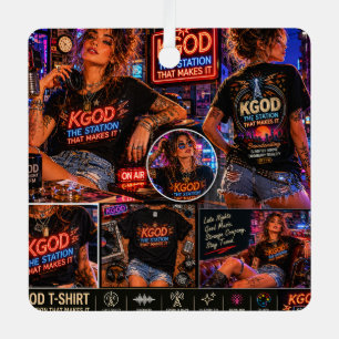 KGOD Radio Late Night  Metal Tree Decoration