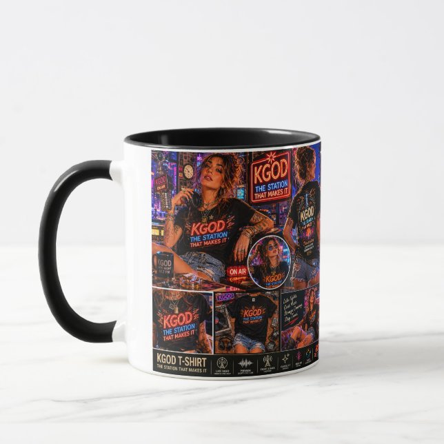 KGOD Radio Late Night Personalised Customisable Mug (Left)