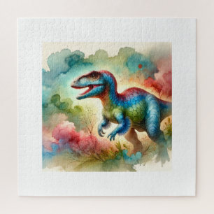Khaan Dinosaur 010824AREF146 - Watercolor Jigsaw Puzzle