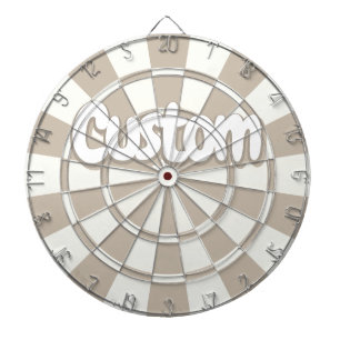 Khaki And White Editable Custom Text  Dartboard