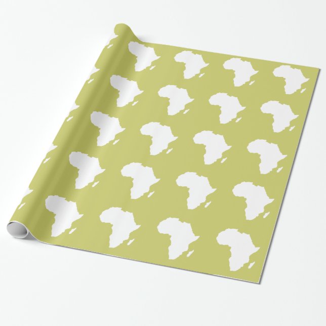 Khaki Audacious Africa Wrapping Paper (Unrolled)