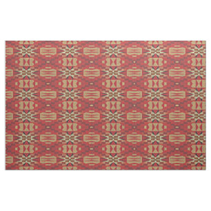 Khaki Brown Orange Red Taupe Beige Ethnic Look Fabric