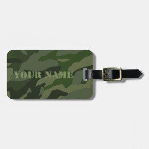 Khaki camouflage luggage tag