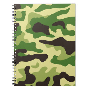 Khaki camouflage pattern spiral notebook