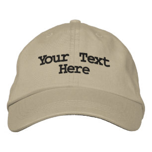 Khaki Colour Custom Handsome Your Text Here Embroidered Hat