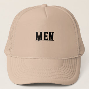 Khaki Colour Looking Handsome Wearing MEN Text Trucker Hat