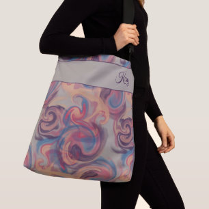 Khaki & Colourful Swirling Watercolor Crossbody Bag