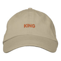 Khaki Cotton Cap with "KING" Embroidery