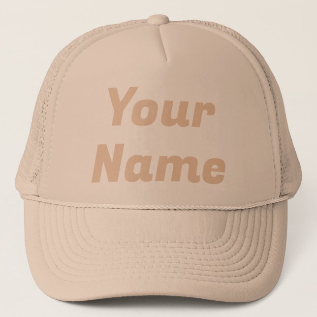 Khaki CUSTOMIZABLE Trucker Hat (Front)
