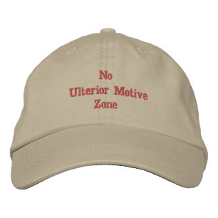 Khaki Fun  'No Ulterior Motive Zone' Embroidered Hat