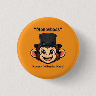Khaki Macaque Monkey Button - Moneybags