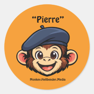 Khaki Macaque Monkey Sticker - Pierre