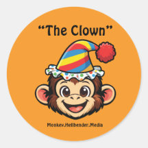 Khaki Macaque Monkey Sticker - The Clown