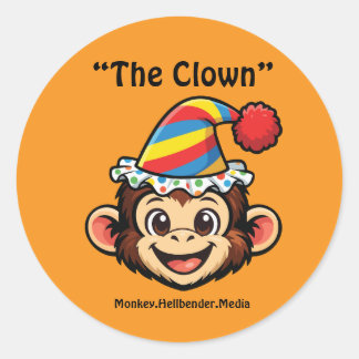 Khaki Macaque Monkey Sticker - The Clown