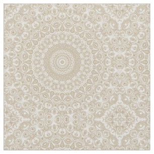 Khaki Mandala Geometric Pattern Fabric