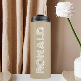 Khaki Modern Typography Personalised Thermal Tumbler