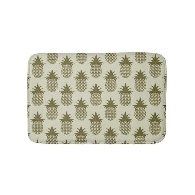 Khaki Pineapple Pattern Bath Mat (Front)