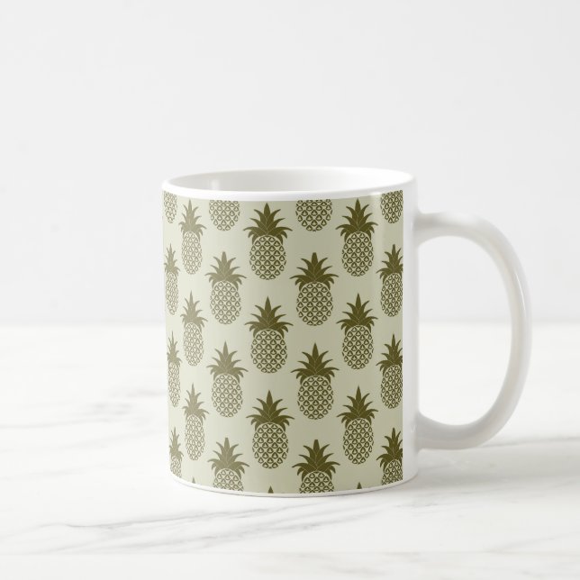 Khaki Pineapple Pattern Coffee Mug (Right)