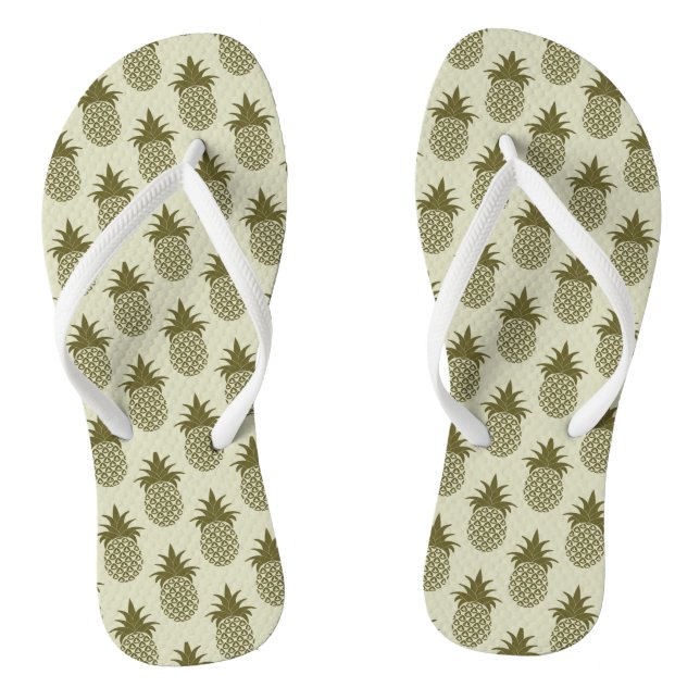 Khaki Pineapple Pattern Jandals (Footbed)