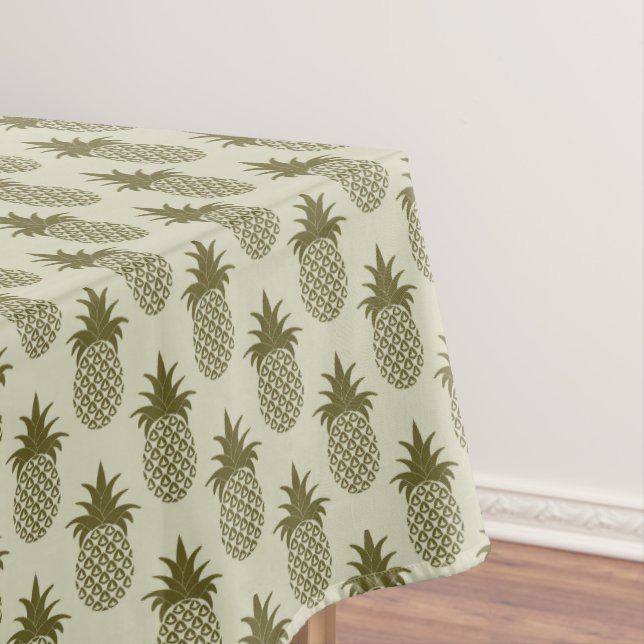 Khaki Pineapple Pattern Tablecloth (In Situ)