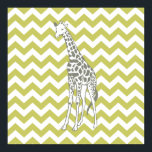 Khaki Safari Chevron with Pop Art Giraffe Poster<br><div class="desc">Mod Chevron pattern in Emporio Moffa's Safari Moods colour palette,  with pop art giraffe on one side.</div>
