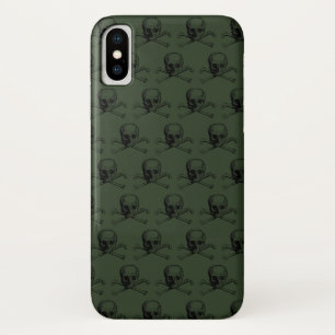 Khaki Skull Halloween Personalised Name Case-Mate iPhone Case