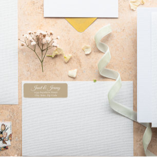 Khaki Stylised Names Wedding Address