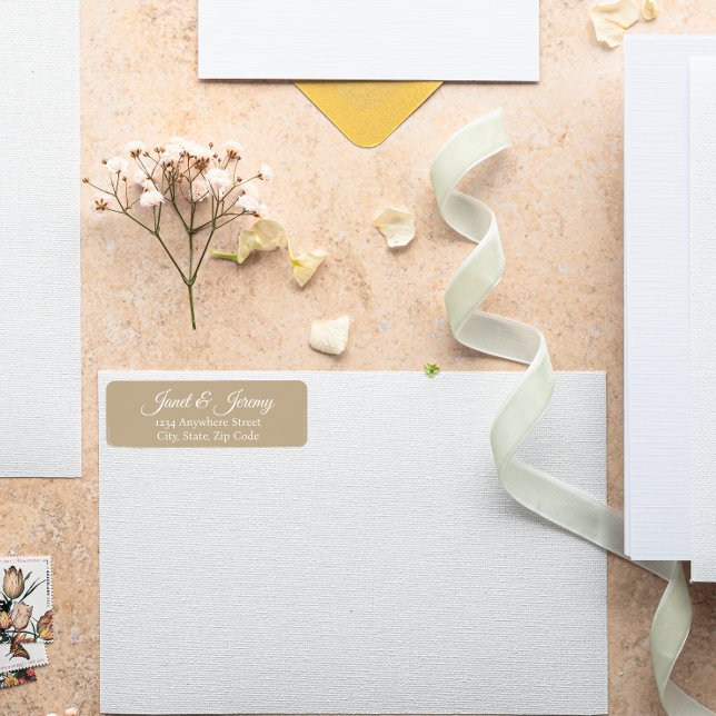 Khaki Stylised Names Wedding Address (In Situ Wedding)