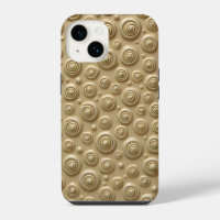 Khaki Textured iPhone Case with Spiral Design