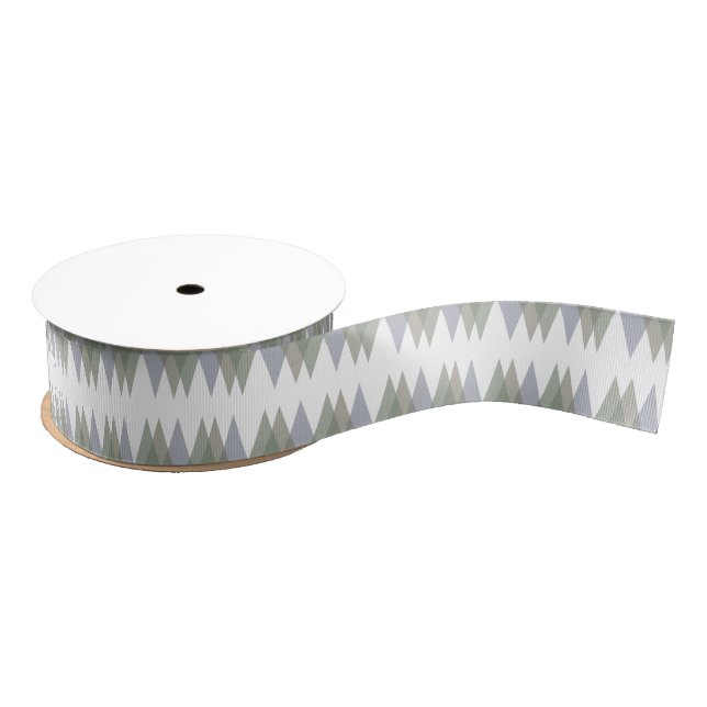 Khaki triangles grosgrain ribbon (Spool)