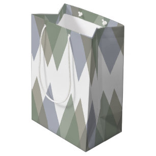 Khaki triangles medium gift bag