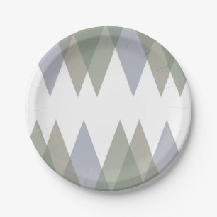 Khaki triangles paper plate