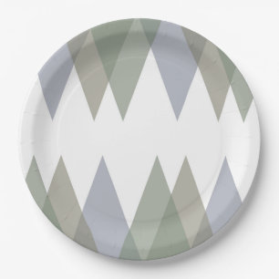 Khaki triangles paper plate