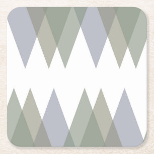 Khaki triangles square paper coaster
