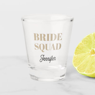 Khaki Wedding Bride Squad Personalized Shot Glass