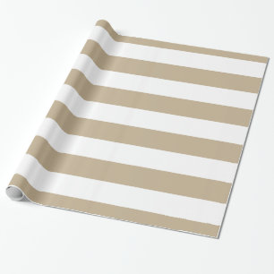 Khaki, White XL Stripes Pattern Wrapping Paper