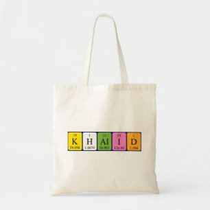 Khalid periodic table name tote bag