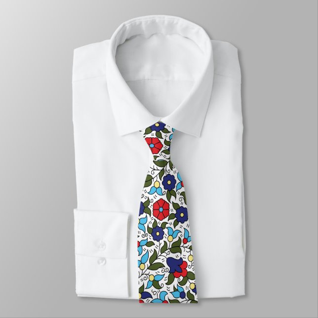 Khalil Hebron Ceramic Middle Eastern Arab Floral Tie (Tied)