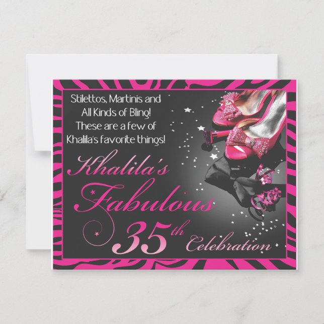Khalila's Fab 35th Invitation (Front)