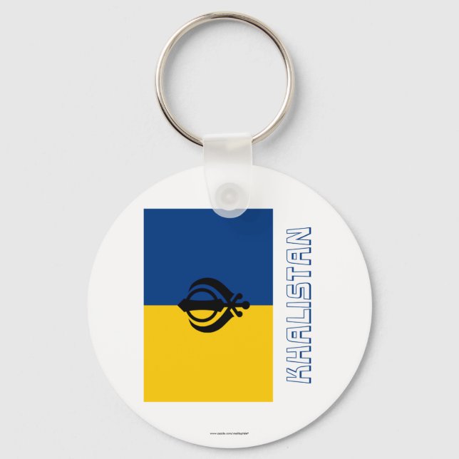 Khalistan Flag with Name Key Ring (Front)