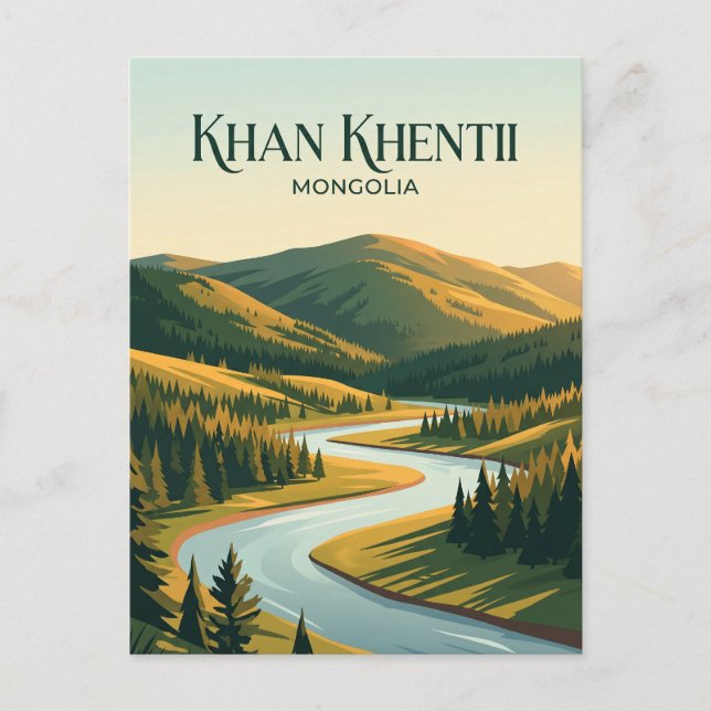 Khan Khentii Strictly Protected Area Mongolia Postcard (Front)