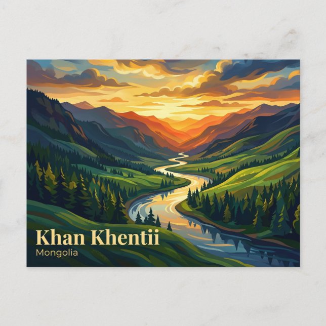 Khan Khentii Strictly Protected Area Mongolia Postcard (Front)