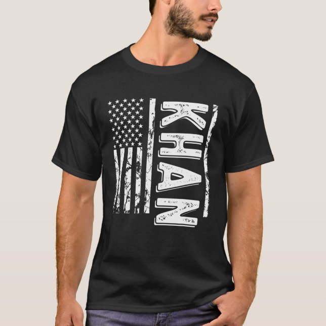 Khan Last Name Funny Surname Team Khan Family T Sh T-Shirt (Front)