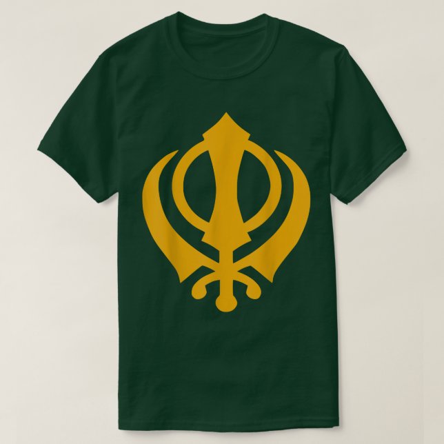 KhandaSikhism Sikh Sword God Insignia Symbol Tee  (Design Front)