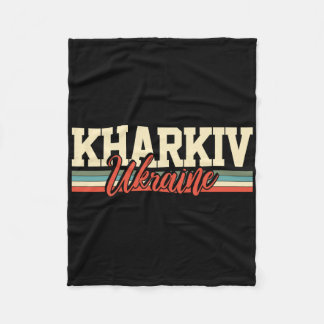 Kharkiv Ukraine Travel Souvenir Retro Gift Fleece Blanket
