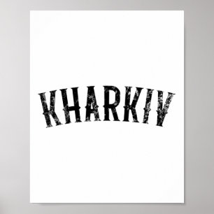 Kharkiv Ukraine Vintage Black Text Apparel  Poster